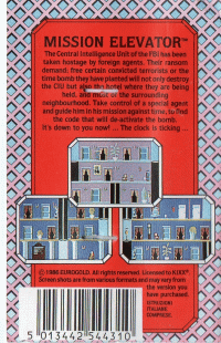 Mission Elevator Commodore 64 US box art